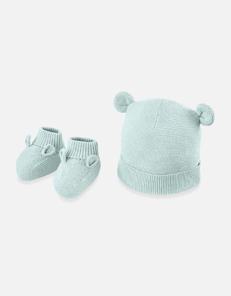 Baby Boys Knit Hat & Bootie Set - Green