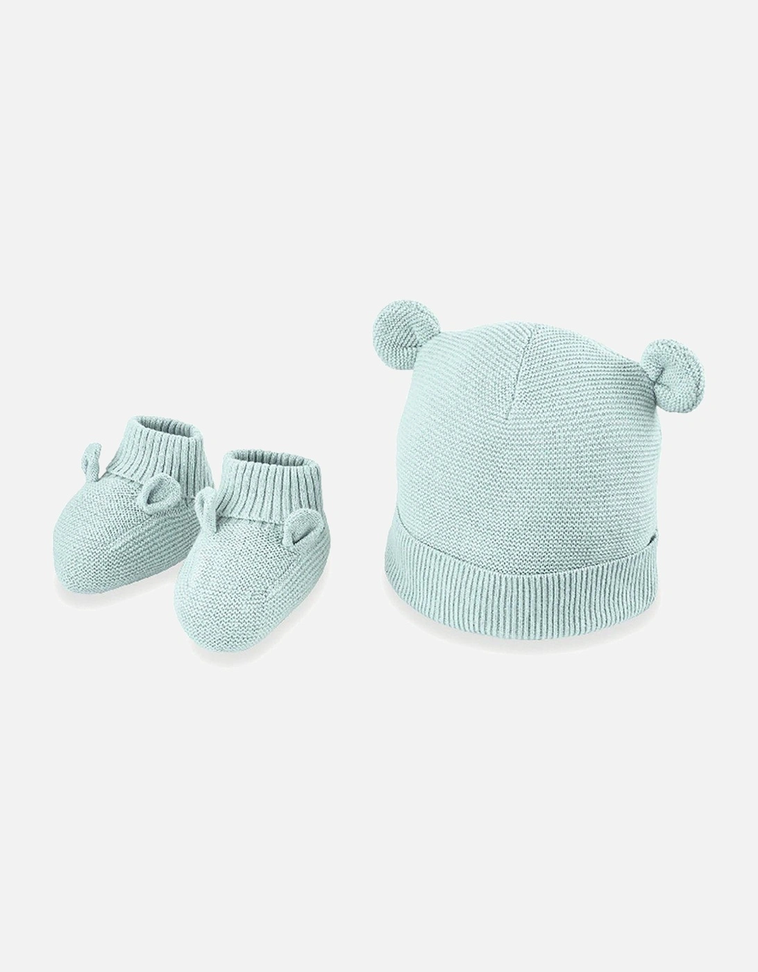 Baby Boys Knit Hat & Bootie Set - Green, 4 of 3