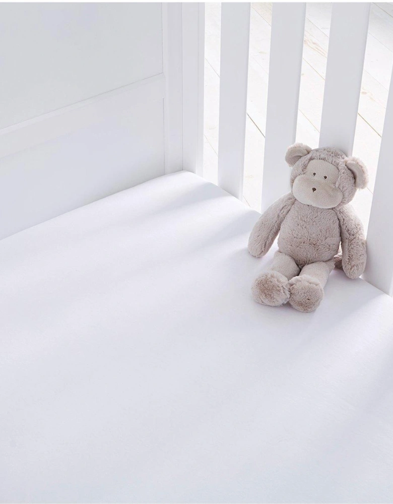 Safe Nights 2 x Fitted Sheets, Cot Bed - Cream