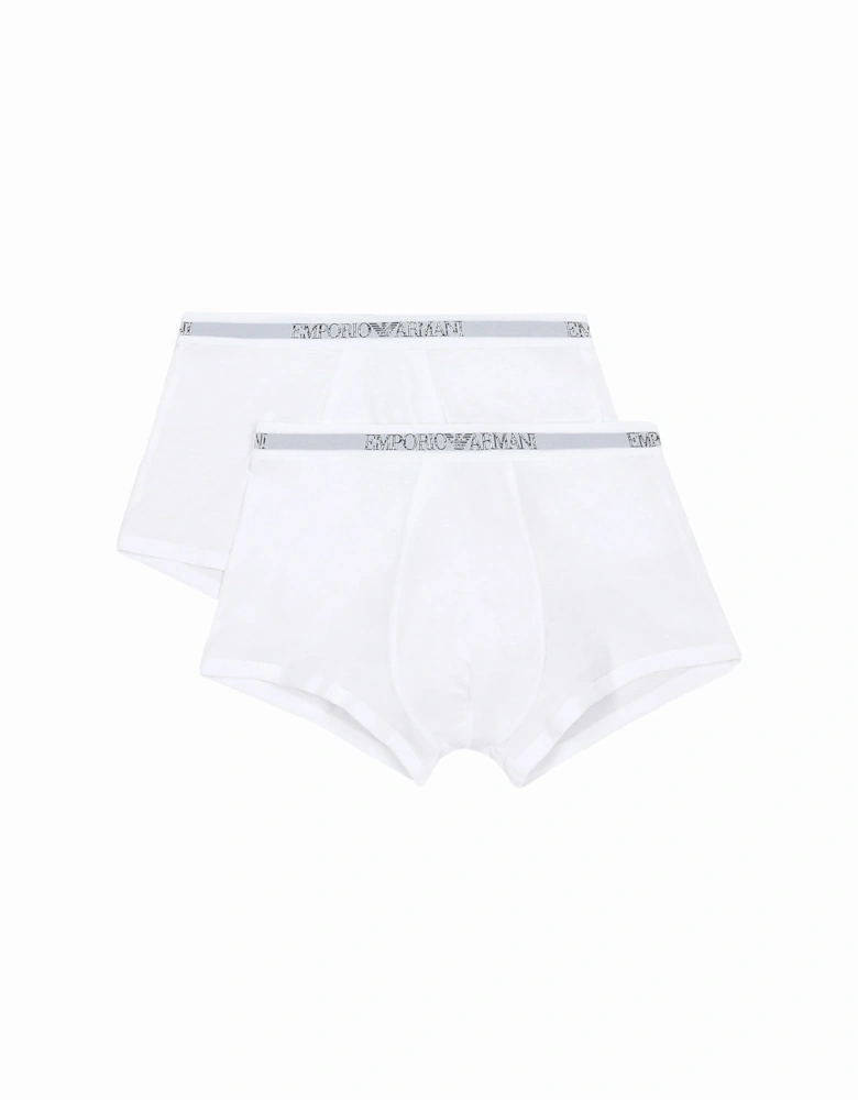 2-Pack Pure Cotton Boxer Trunks, White