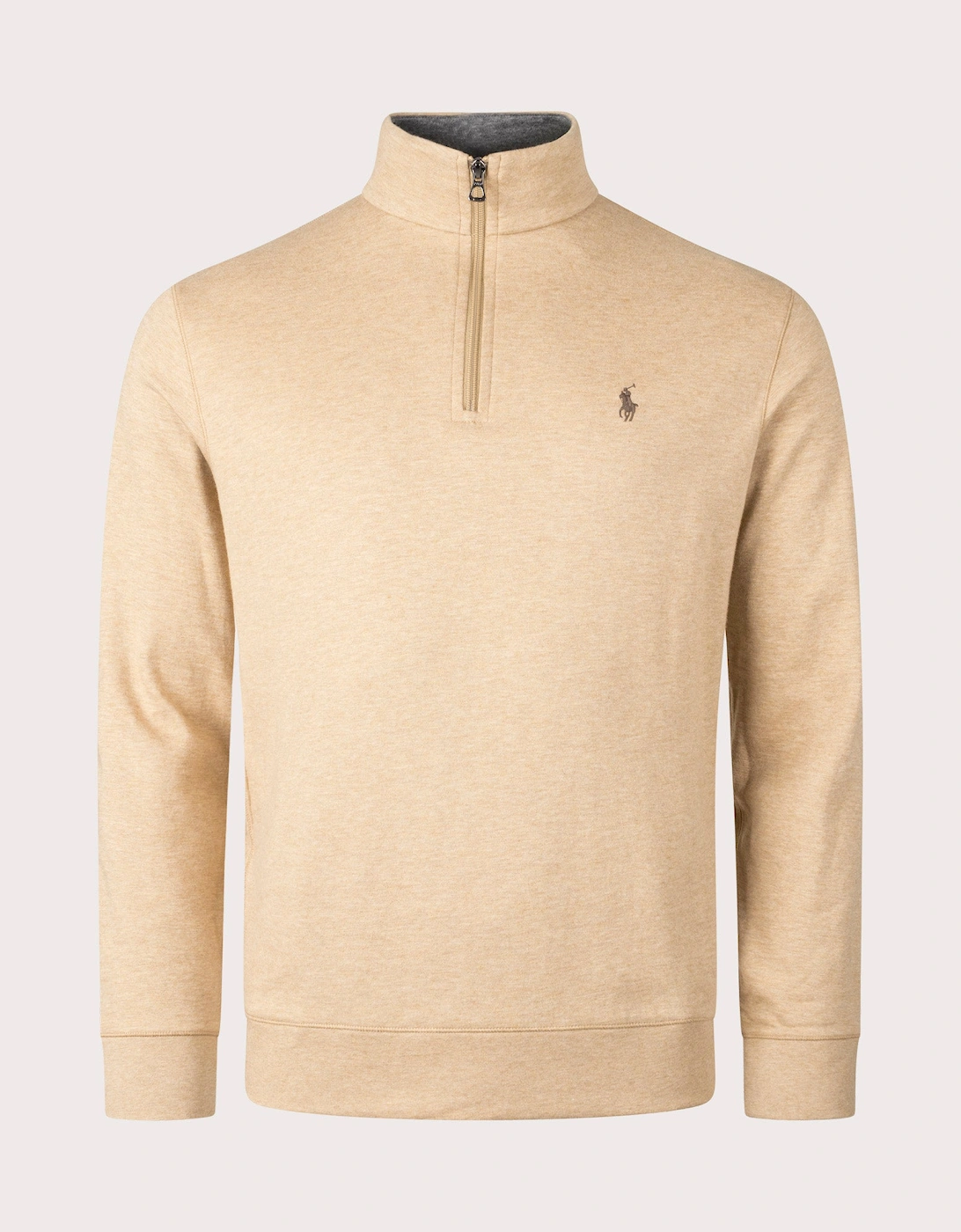 Polo Ralph Lauren Mens Quarter Zip Sweatshirt - Tan - Size: 40/Regular - Love the Sales