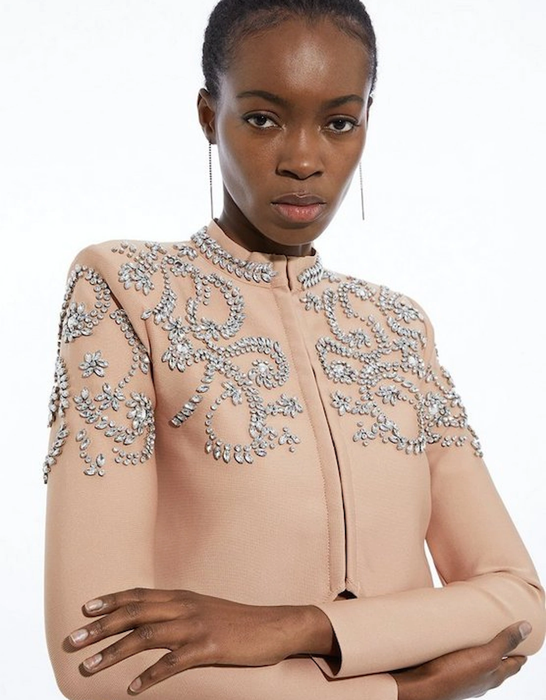 Figure Form Bandage Embellished Knit Jacket, 5 of 4