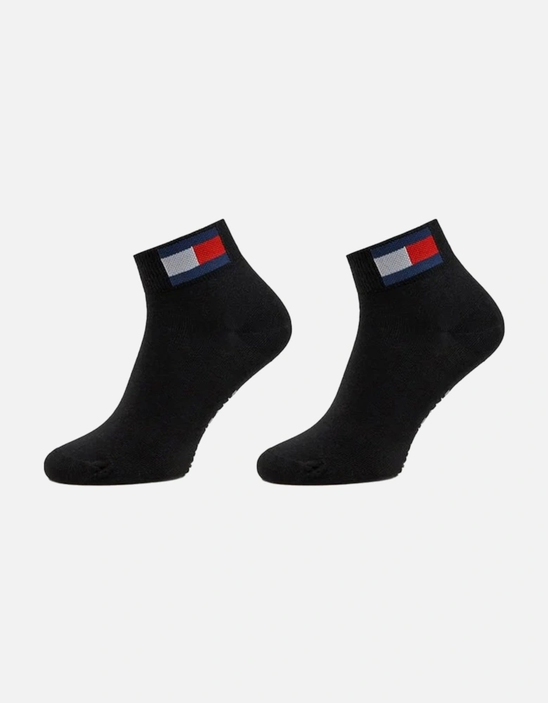 Quarter Two Pack Flag Socks Black