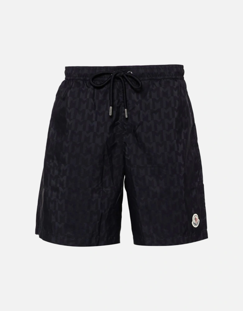 Monogram Print Swim Shorts Navy