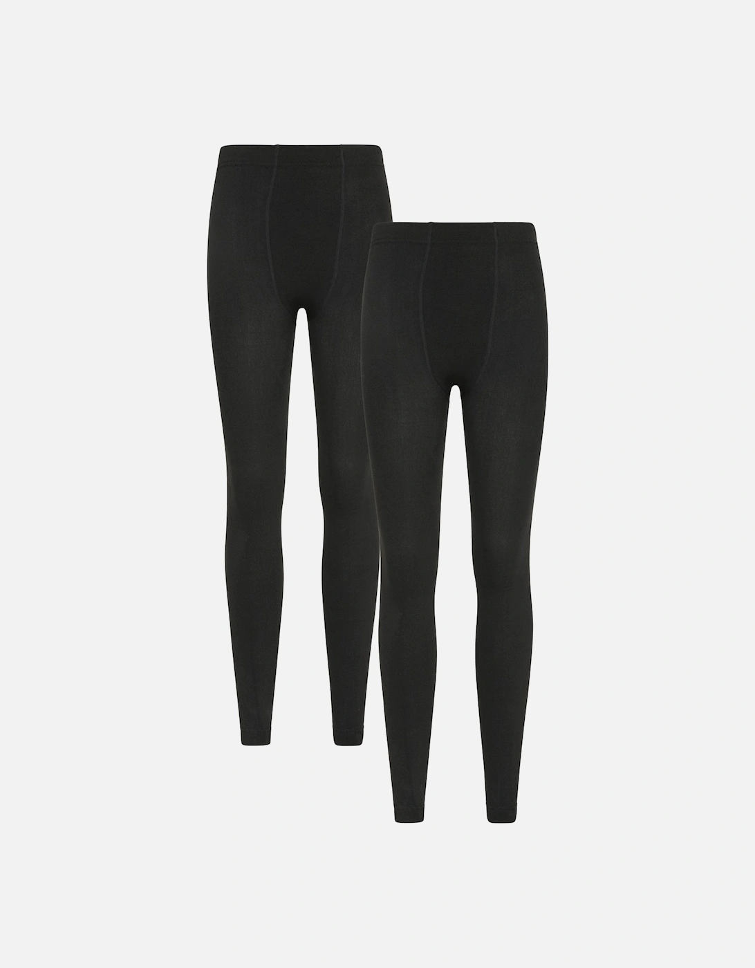 Womens/Ladies Fleece Lined Thermal Leggings (Pack of 2), 4 of 3