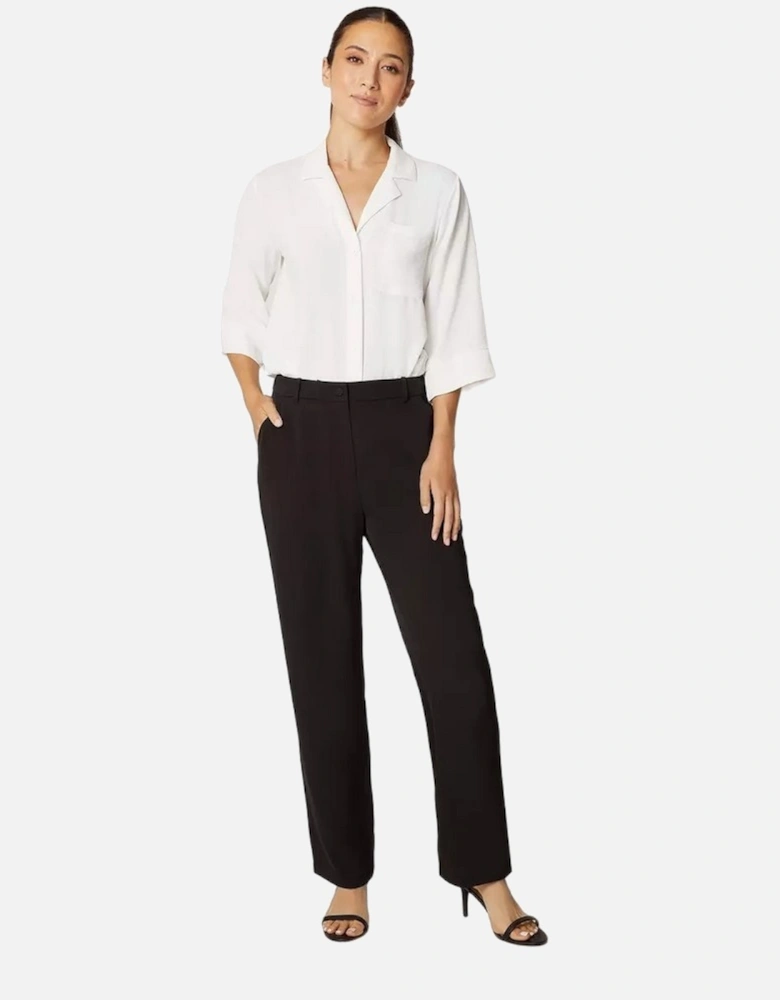 Womens/Ladies High Waist Tapered Trousers