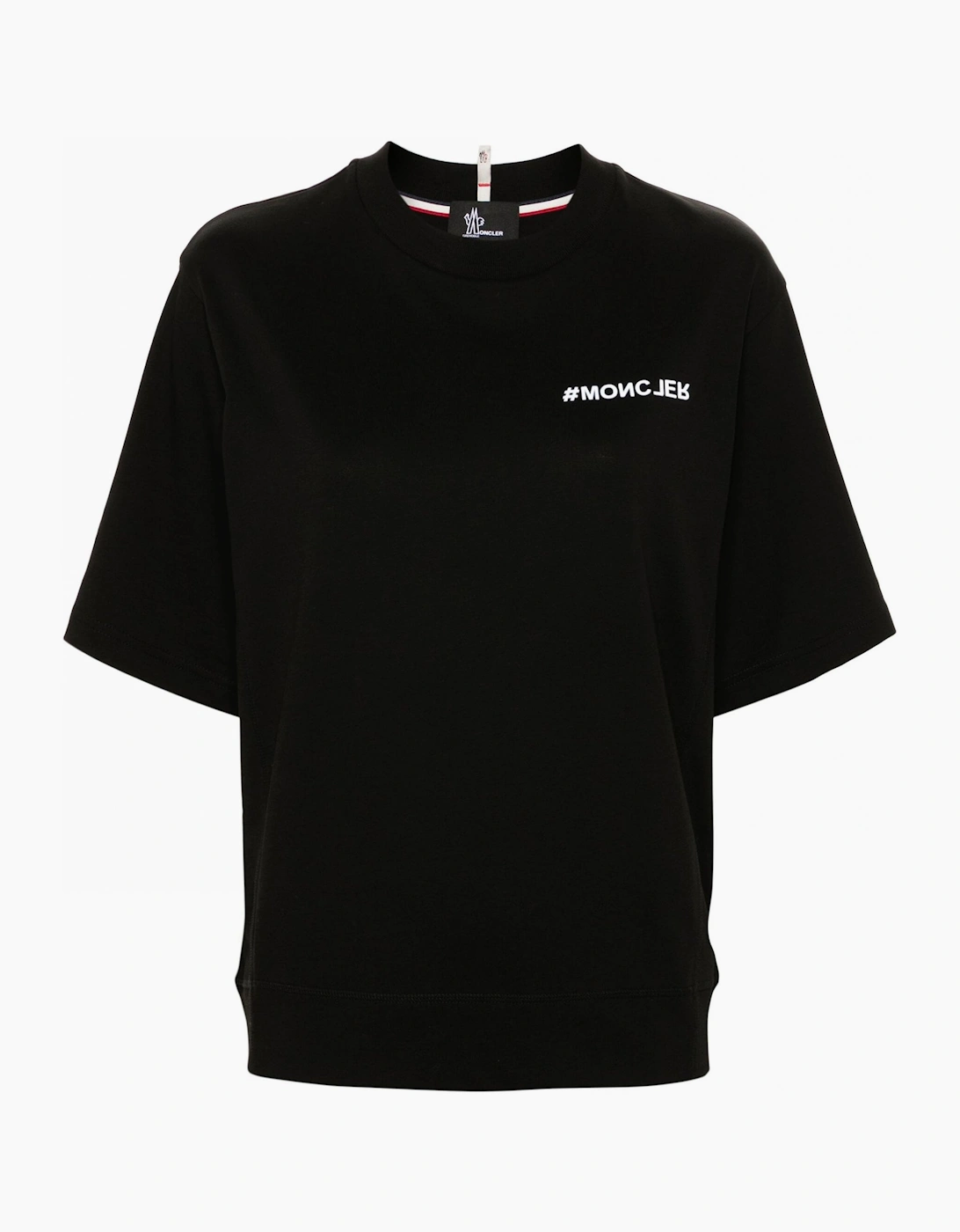 Moncler Women's Womens Regular Fit Branded Cotton T-shirt Black - Size: 12