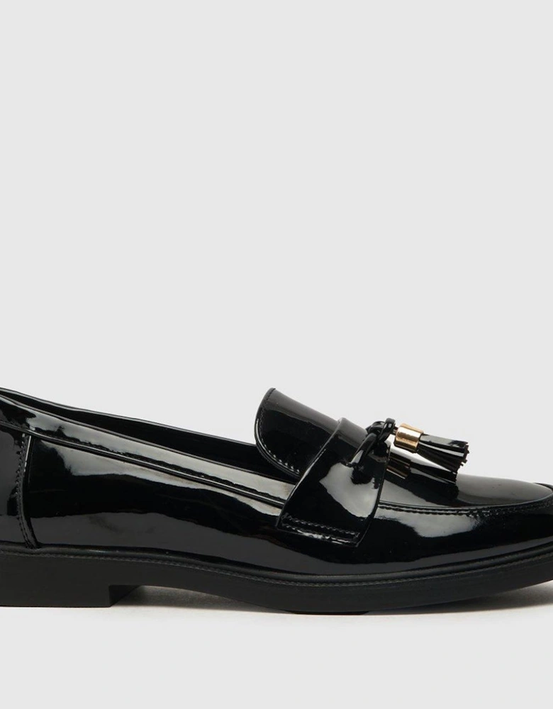 Lohan Patent Tassel Loafers - Black