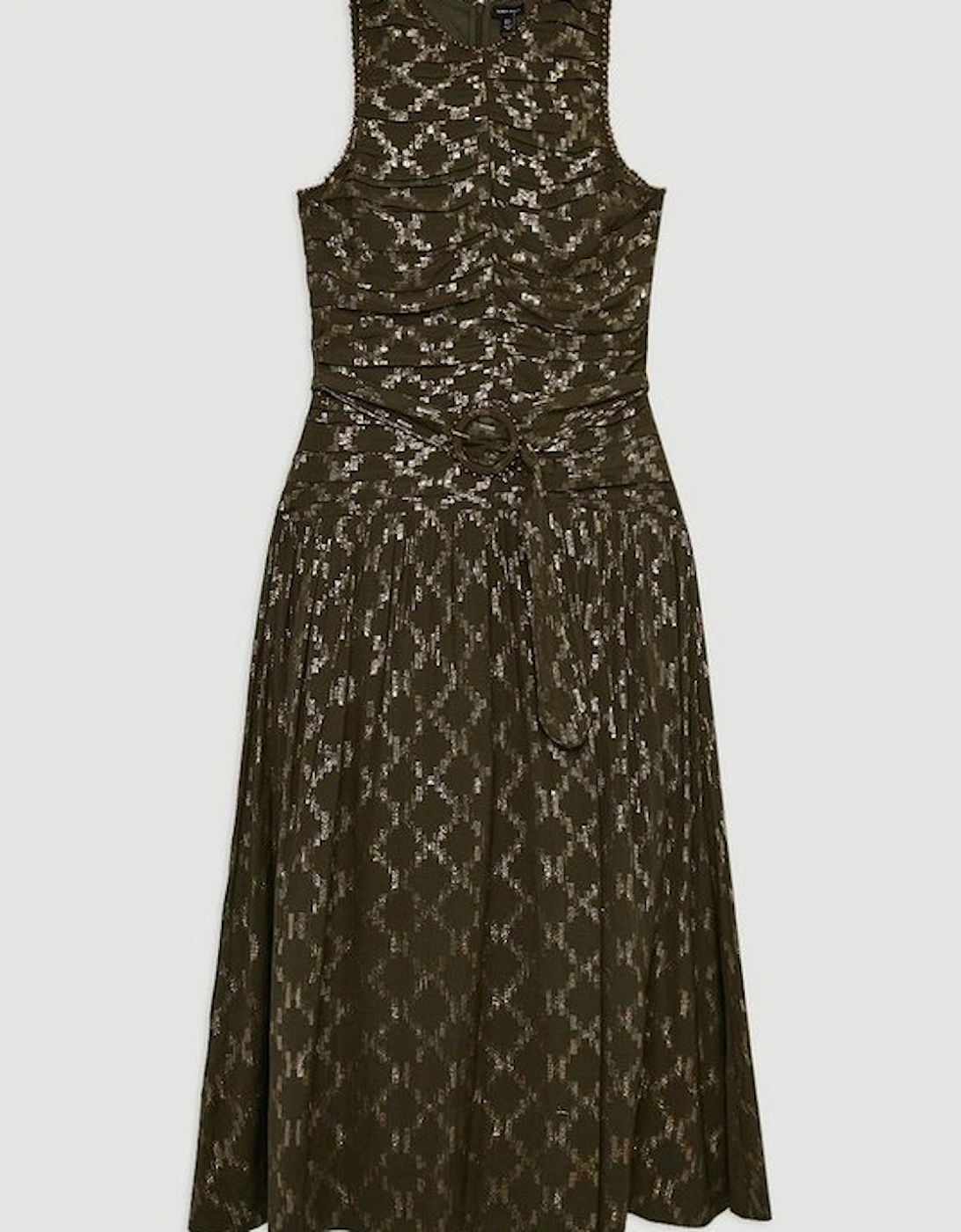 Viscose Metallic Thread Beaded Woven Maxi Dress