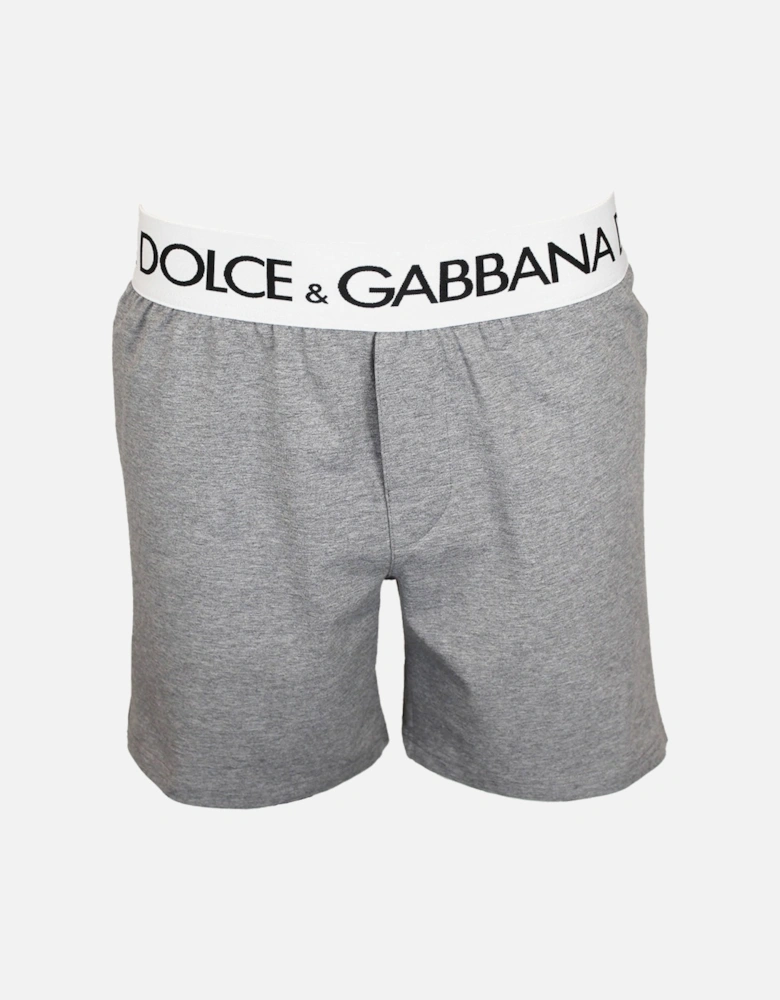 Two-Way Stretch Cotton Boxer Shorts, Grey Melange