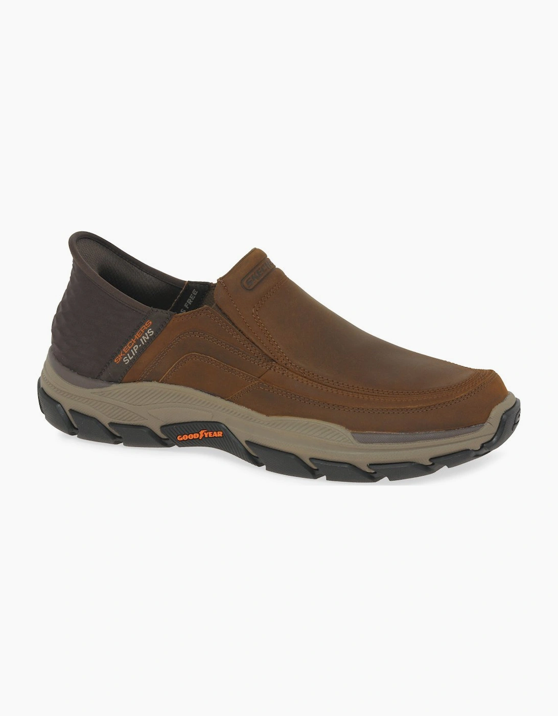 Skechers Men's Brown Slip In Respected Shoes - Size: 8