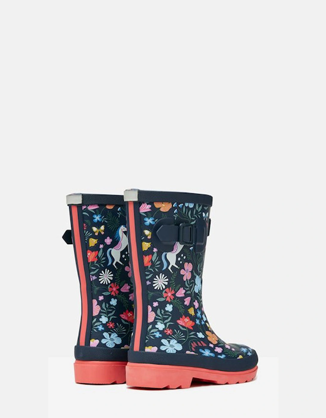 Junior Printed Welly Navy Horse