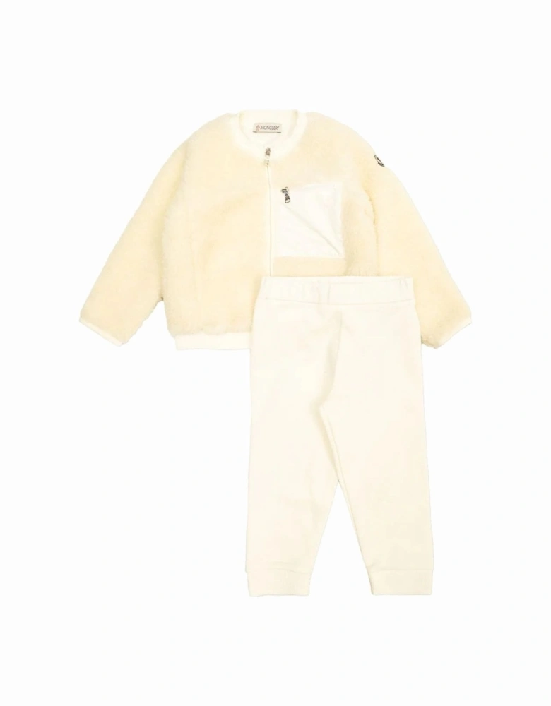 Baby Branded Tracksuit Set Beige