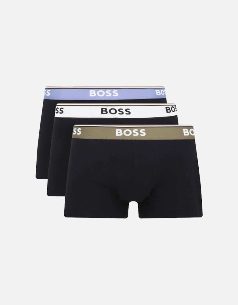 Boss Trunk 3p Power Boxers White/khaki/blue Trim