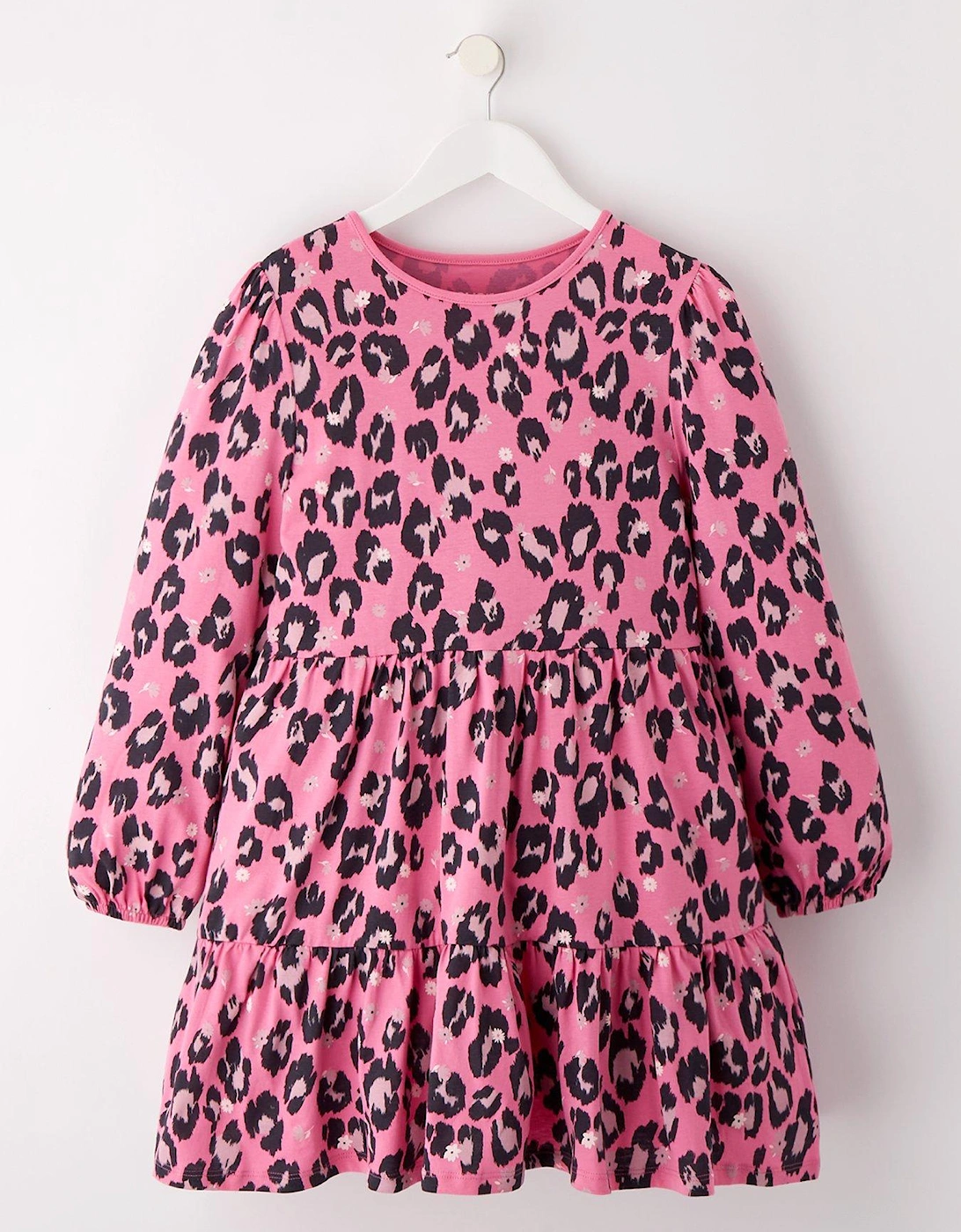 Girls Long Sleeve Tiered Animal Dress - Multi, 5 of 4