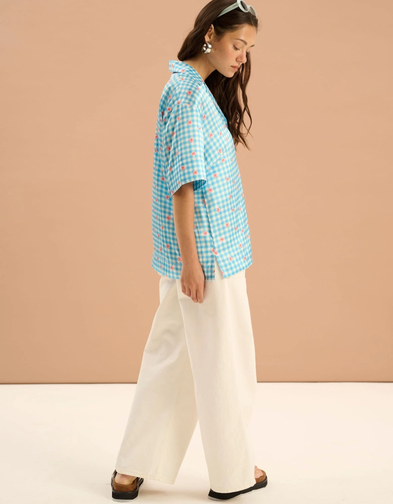 Oaklyn Floral Gingham Print Shirt