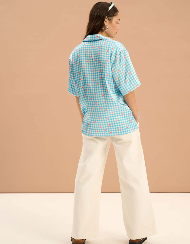 Oaklyn Floral Gingham Print Shirt