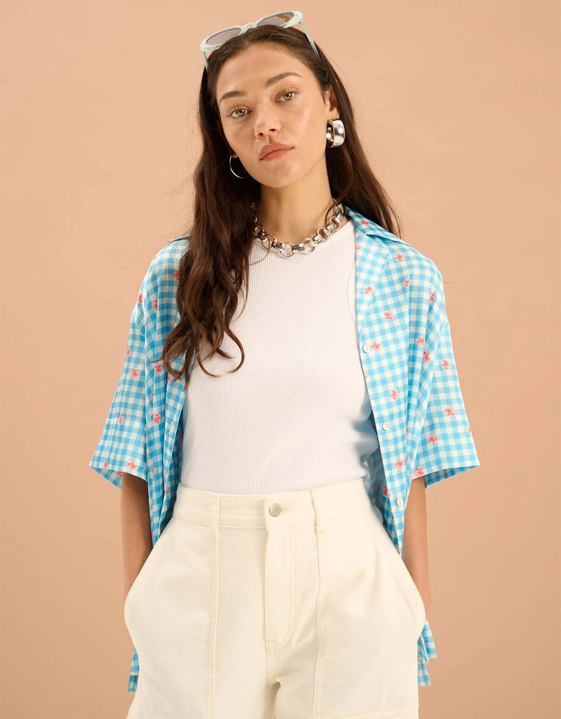 Oaklyn Floral Gingham Print Shirt