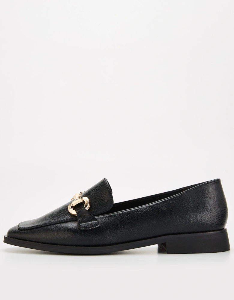 Wide Fit Round Toe Comfort Loafer Shoe - Black