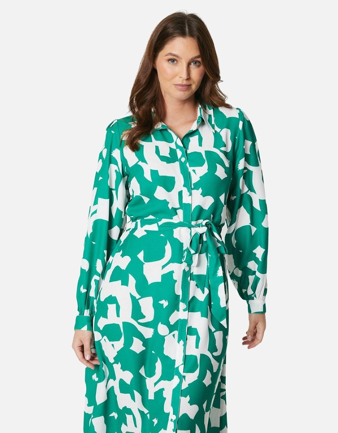 Womens/Ladies Abstract Belt Shirt Dress