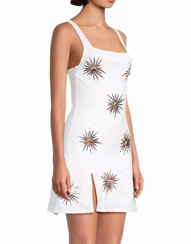 Callie Luxury Embellished Party Dress in White