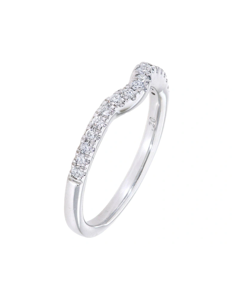 9ct White Gold 20 Point Diamond Shaped Eternity Ring