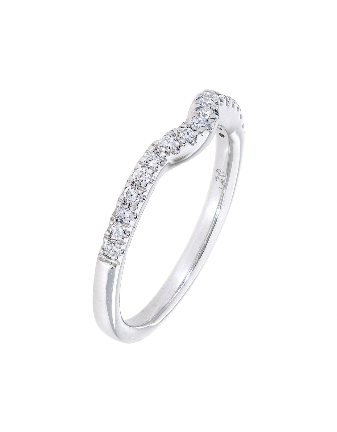 9ct White Gold 20 Point Diamond Shaped Eternity Ring, 3 of 2