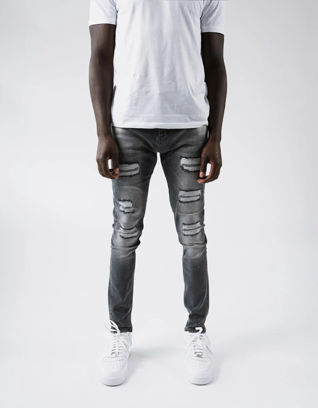 Douai Ripped Patch Jeans in Grey, 9 of 8