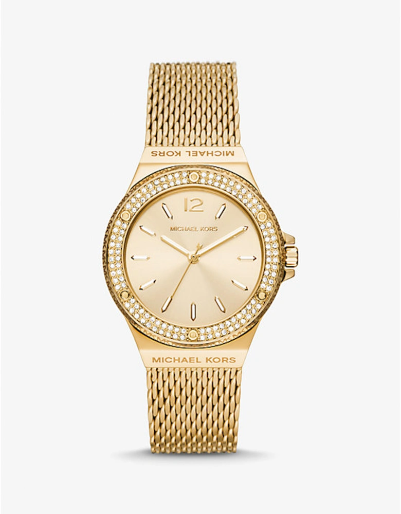 Lennox Pavé Gold-Tone Mesh Watch
