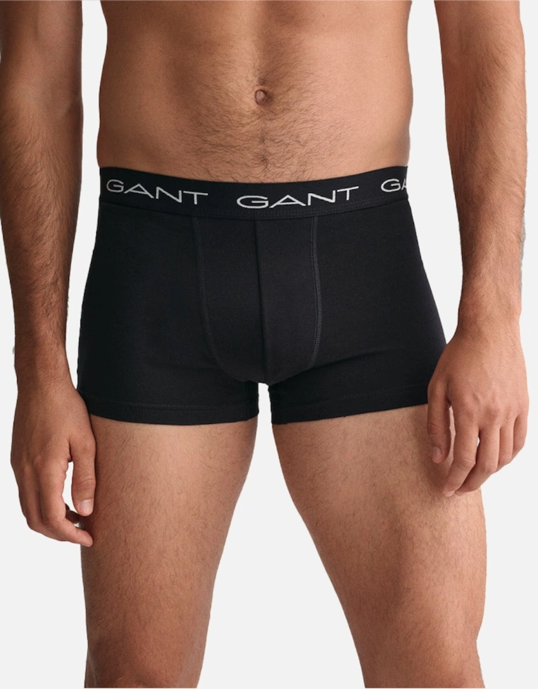 5-Pack Logo Waistband Boxer Trunks, Black