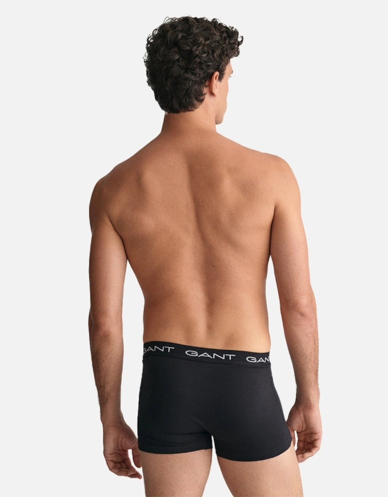 7-Pack Contrast Waistband Boxer Trunks, Black