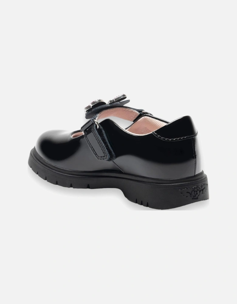 Black Luna Butterfly School Shoes