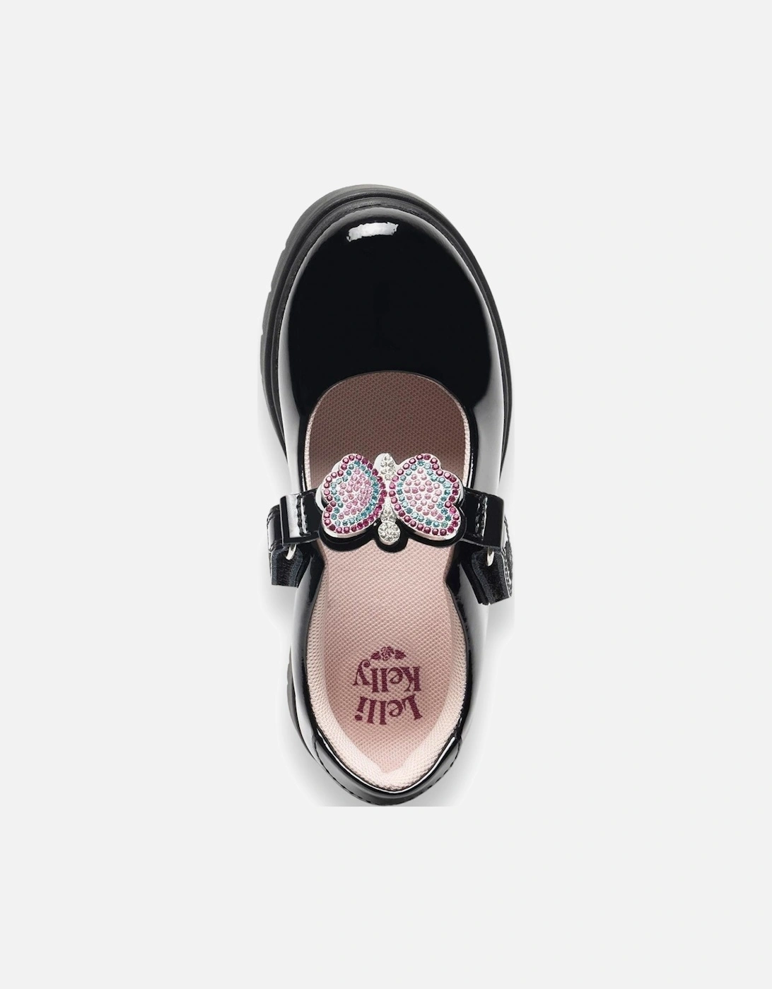 Black Luna Butterfly School Shoes