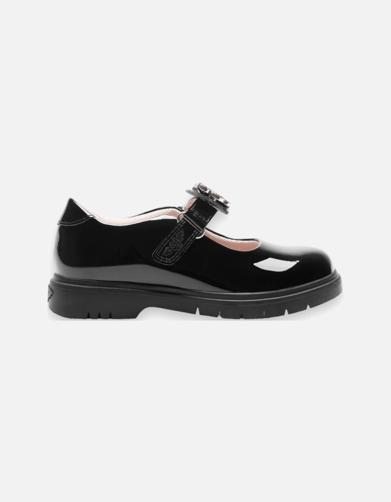 Black Luna Butterfly School Shoes