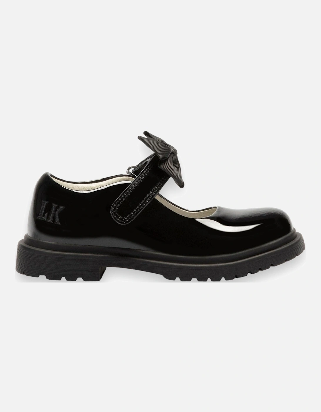 Black Masie Bow School Shoes