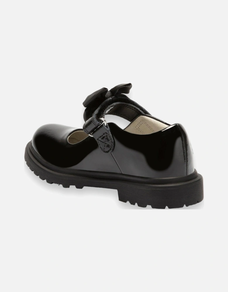 Black Masie Bow School Shoes