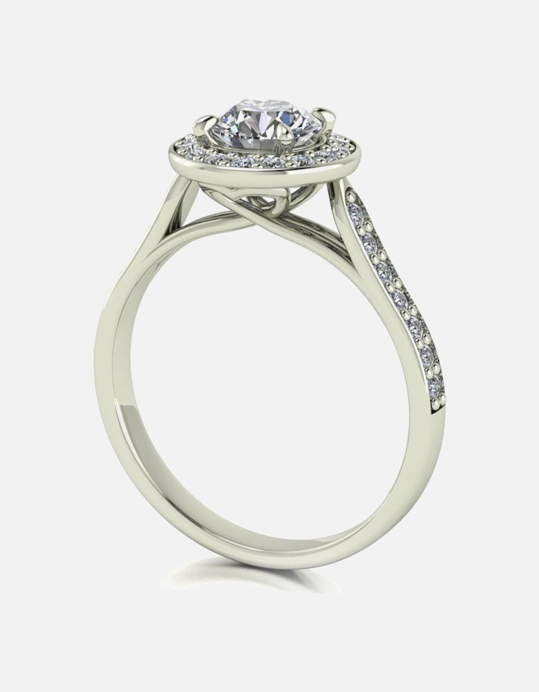 Lady Lynsey L 'Amour 9ct White Gold 1.10ct Total Halo Solitaire Ring