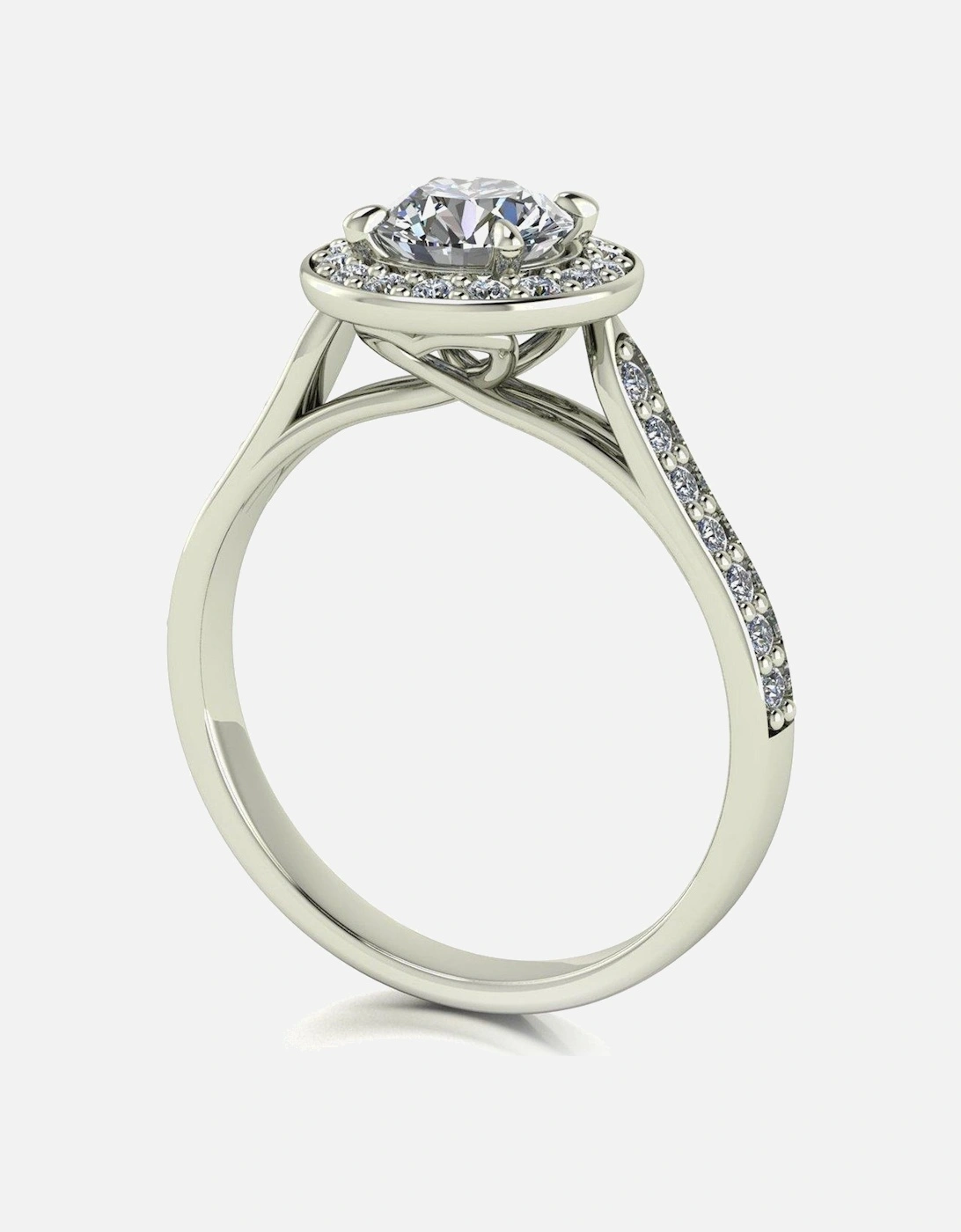 Lady Lynsey L 'Amour 9ct White Gold 1.10ct Total Halo Solitaire Ring, 7 of 6