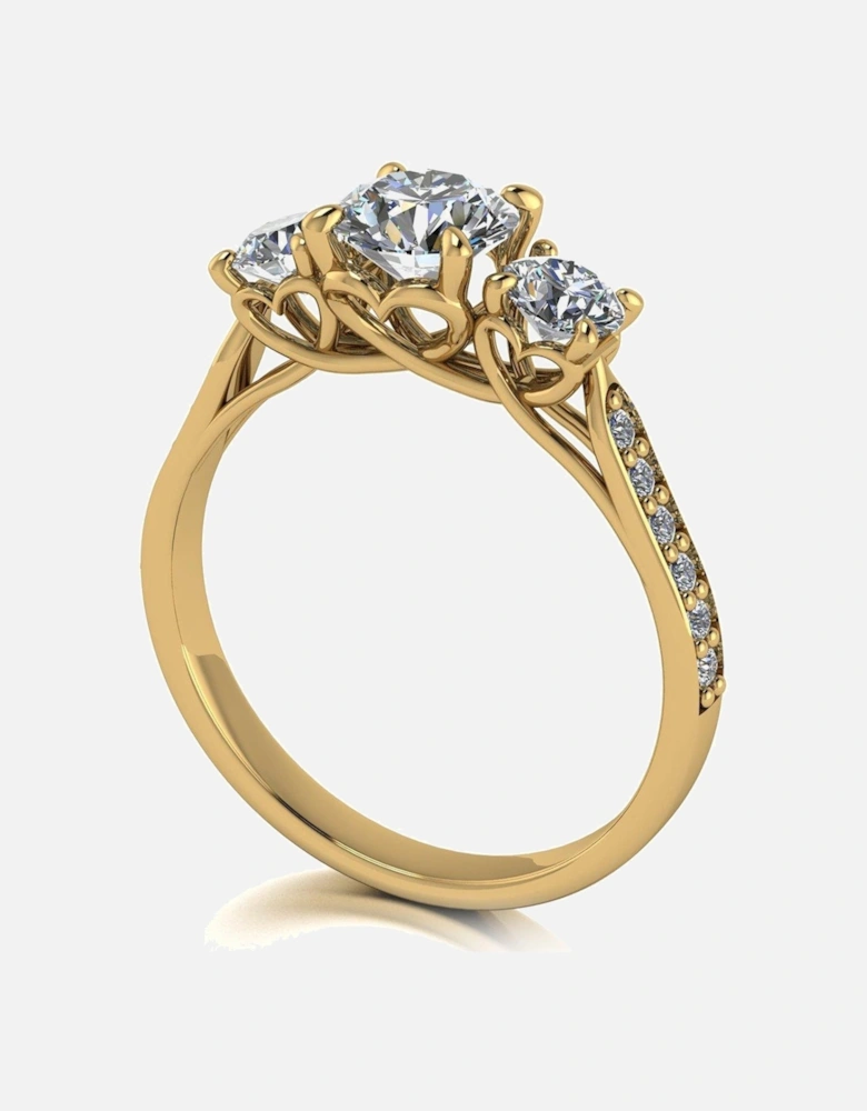 Lady Lynsey L'Amour 9ct Gold 1.40ct Total Trilogy Ring