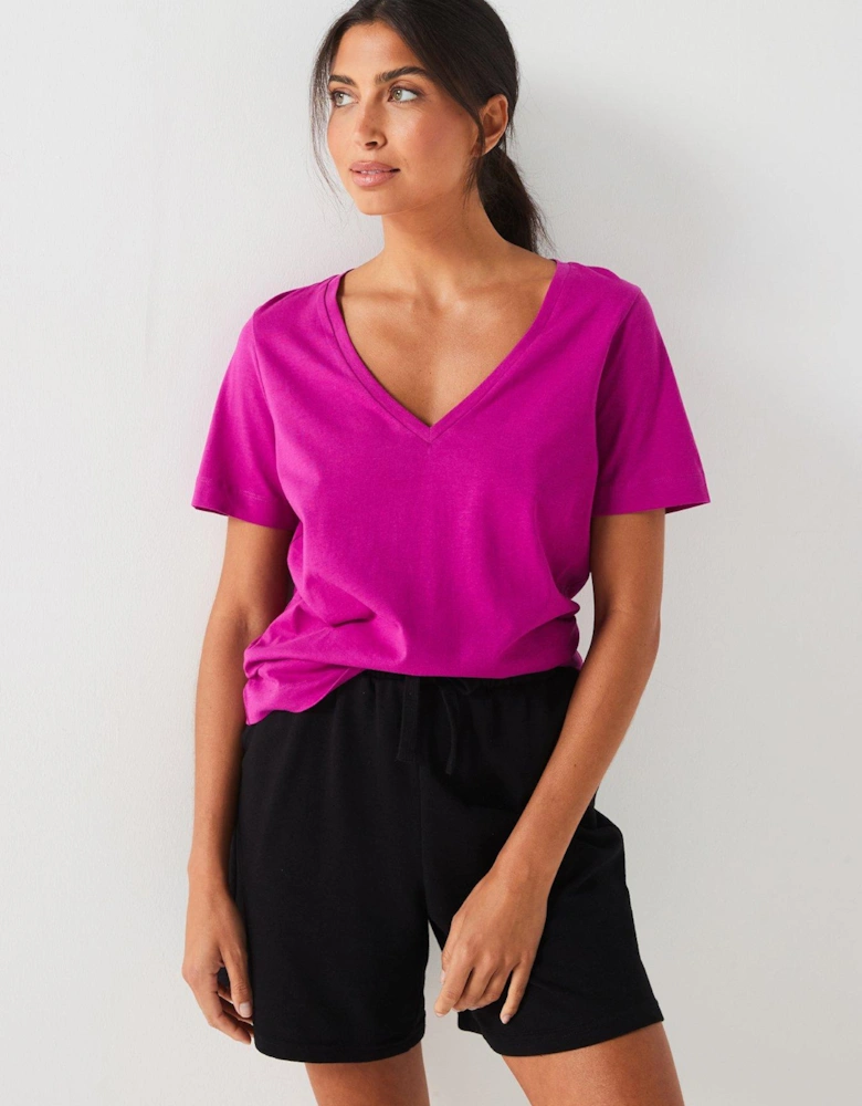 The Essential V Neck T-Shirt - Purple