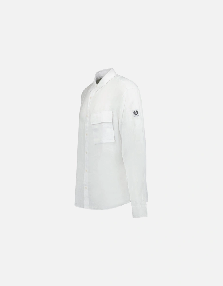 Button-Up Scale Shirt Linen White