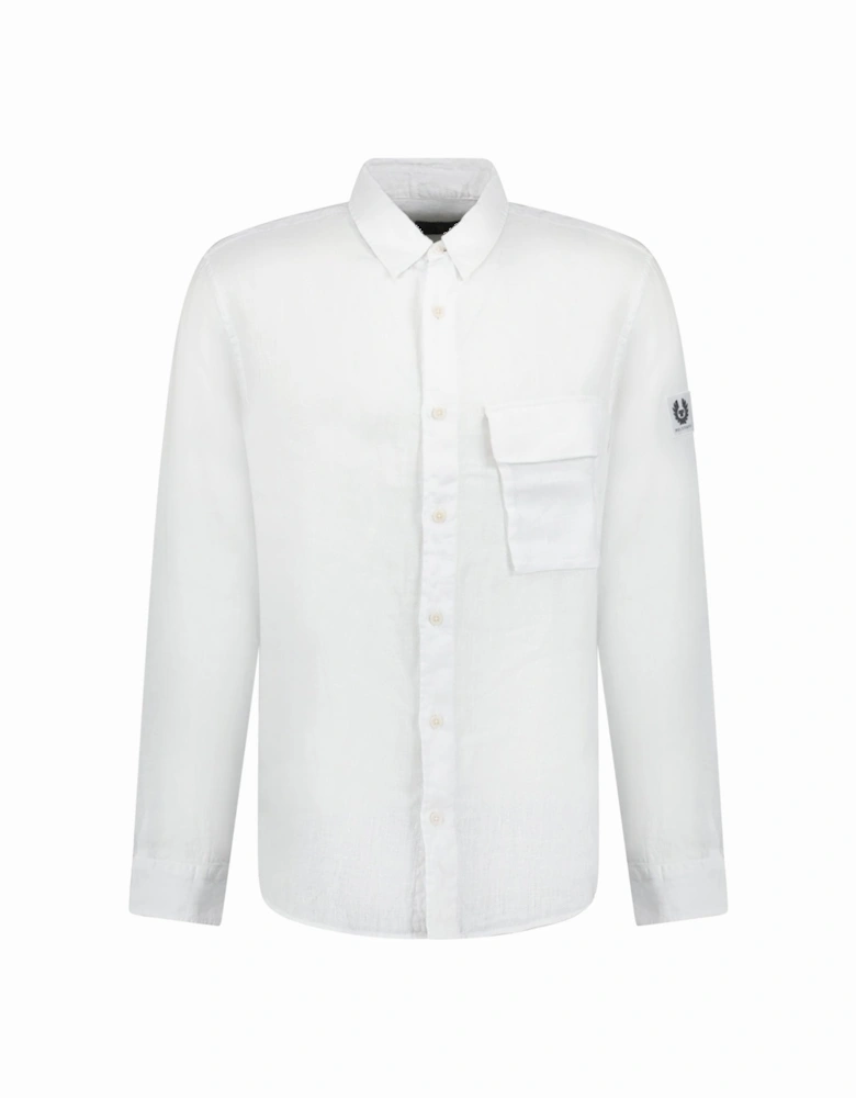 Button-Up Scale Shirt Linen White