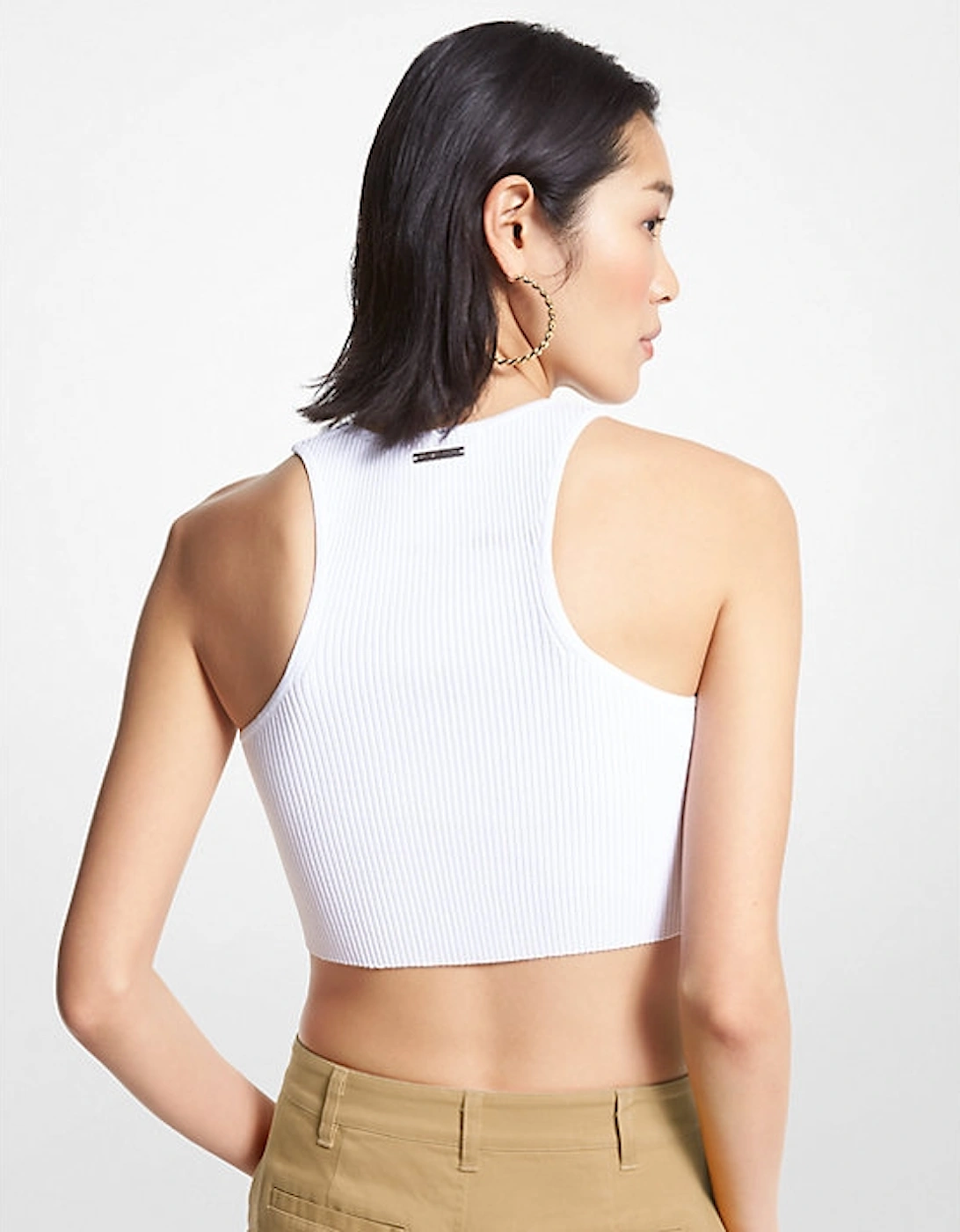 Ribbed Recycled Viscose Blend Cropped Tank Top