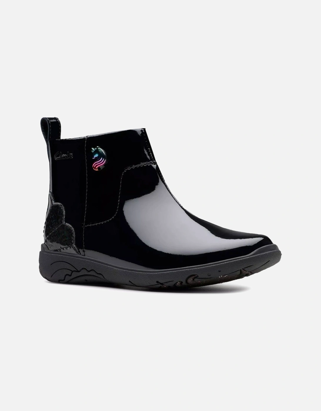 Clarks Girl's Relda Glow K Girls Boots - Black - Size: 2.5 (older)/F (Standard)