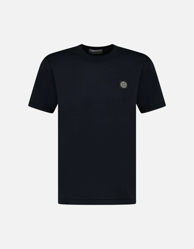 Logo Patch Cotton T-Shirt Navy