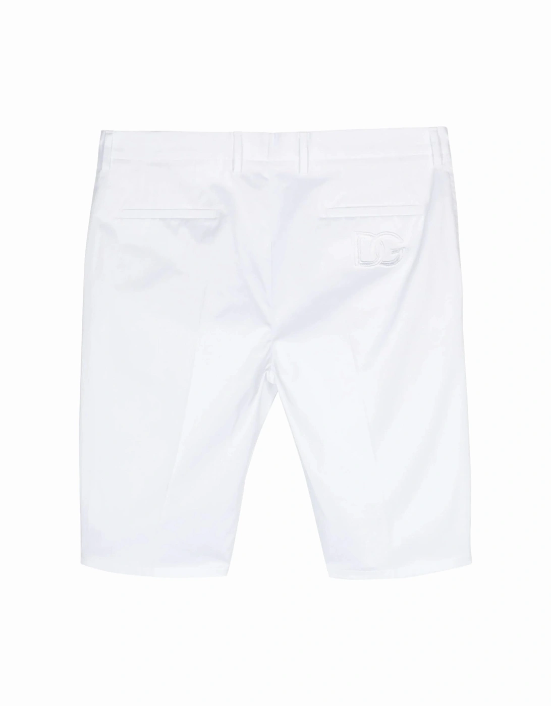 Plaque Cotton Shorts White