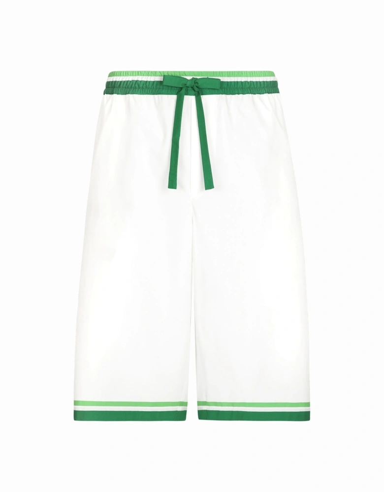 Contrast Trim Shorts White