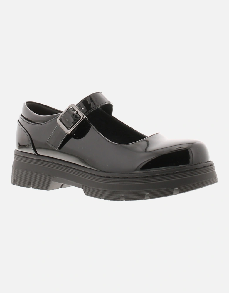 Womens Shoes Work School Jenny Buckle black patent UK Size
