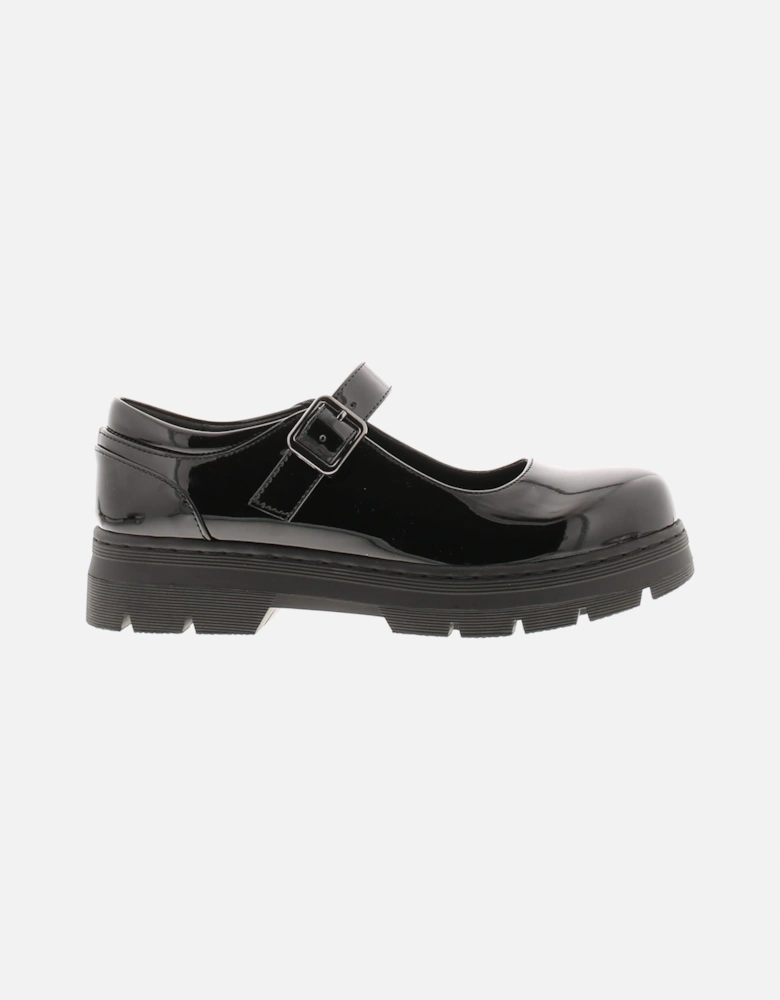 Womens Shoes Work School Jenny Buckle black patent UK Size