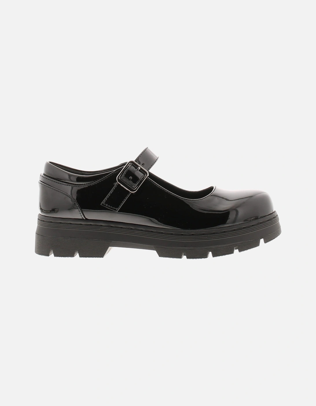 Womens Shoes Work School Jenny Buckle black patent UK Size